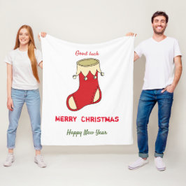 ミニマルなクリスマスと新年の幸せ フリースブランケット