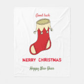 ミニマルなクリスマスと新年の幸せ フリースブランケット (正面)