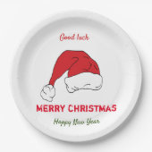 ミニマルなクリスマスと新年の幸せ ペーパープレート (正面)