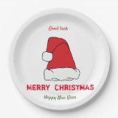 ミニマルなクリスマスと新年の幸せ ペーパープレート (正面)