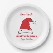 ミニマルなクリスマスと新年の幸せ ペーパープレート (正面)