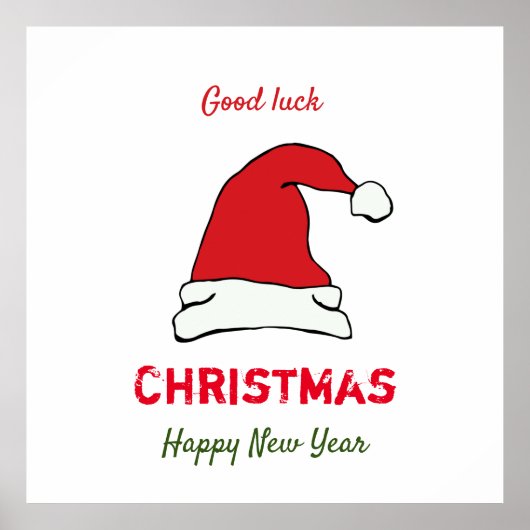 ミニマルなクリスマスと新年の幸せ ポスター (正面)