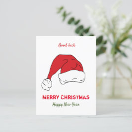 ミニマルなクリスマスと新年の幸せ ポストカード