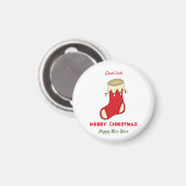 ミニマルなクリスマスと新年の幸せ マグネット (正面/裏面)