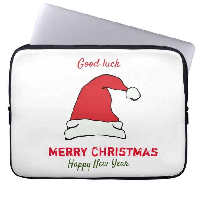 ミニマルなクリスマスと新年の幸せ ラップトップスリーブ (正面)