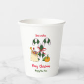ミニマルなクリスマスと新年の幸せ 紙コップ (正面)