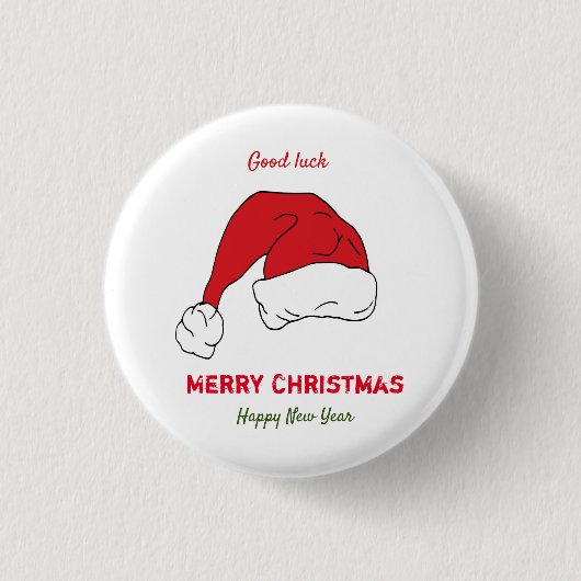 ミニマルなクリスマスと新年の幸せ 缶バッジ (正面)