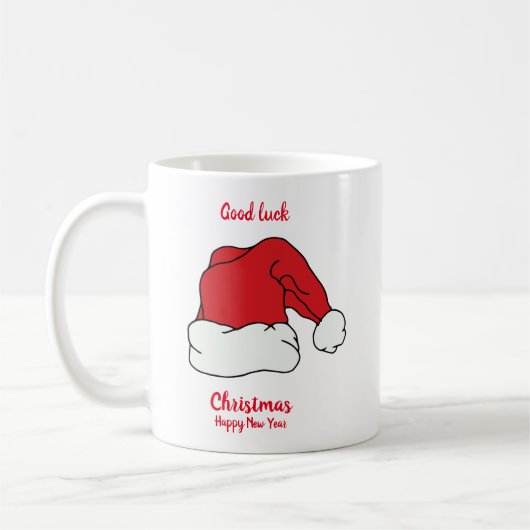 ミニマルなクリスマスと新年ハッピーコーヒームー コーヒーマグカップ (左)