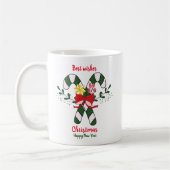 ミニマルなクリスマスと新年ハッピーコーヒームー コーヒーマグカップ (左)