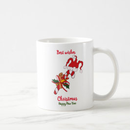 ミニマルなクリスマスと新年ハッピーコーヒームー コーヒーマグカップ