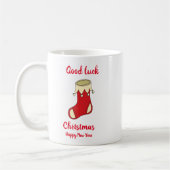 ミニマルなクリスマスと新年ハッピーコーヒームー コーヒーマグカップ (左)