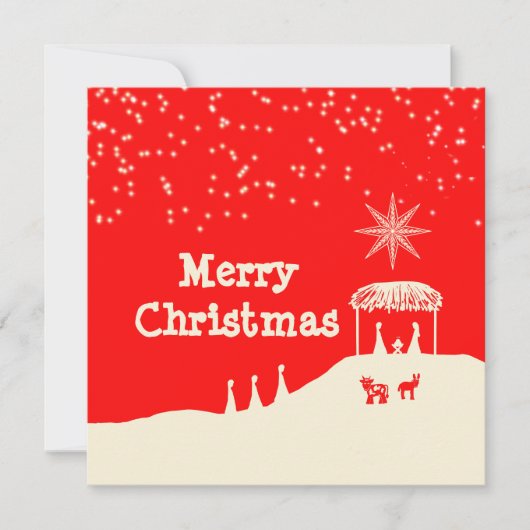 ミニマルなクリスマスのプレゼント 降臨の場面 ノートカード (正面)