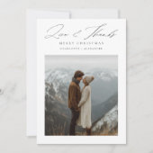 ミニマルなクリスマスの愛感謝していと独身の写真 シーズンカード (正面)