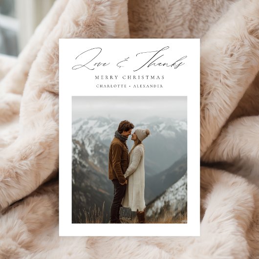 ミニマルなクリスマスの愛感謝していと独身の写真 シーズンカード