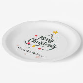 ミニマルなクリスマスの抽象的なツリー ペーパープレート (アングル)