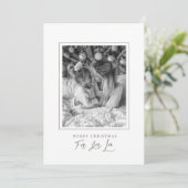 ミニマルなクリスマスの挨拶「Merry Christmas Fa La La」写真カード シーズンカード (スタンド正面)