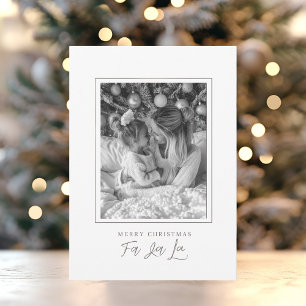 ミニマルなクリスマスの挨拶「Merry Christmas Fa La La」写真カード シーズンカード