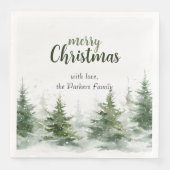 ミニマルなクリスマスの水の色の常緑雪 (正面)