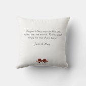 ミニマルなクリスマスの水の色の常緑雪 クッション (裏面)