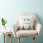 ミニマルなクリスマスの水の色の常緑雪 クッション (椅子)