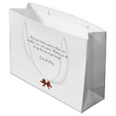 ミニマルなクリスマスの水の色の常緑雪 ラージペーパーバッグ (裏面アングル)