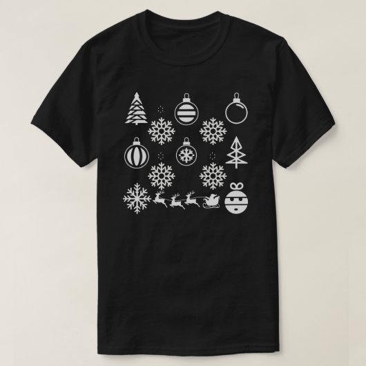 ミニマルなクリスマスアイコユニセックスン |モダン休日 Tシャツ (デザイン正面)