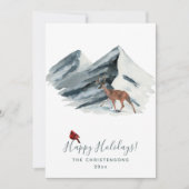 ミニマルなクリスマスウィンターマウンテンシーンの写真 シーズンカード (正面)