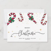 ミニマルなクリスマスカードシンプル、クリスマスハッピーホリデー シーズンカード (正面)