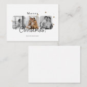ミニマルなクリスマスカード 家族写真 クリスマス ノートカード (正面/裏面)