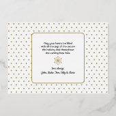 ミニマルなクリスマスグリーティングファミリーフォト 箔シーズンカード (裏面)