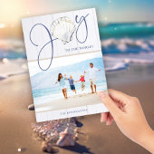 ミニマルなクリスマスジョイシーシェルホリデーフォト シーズンカード