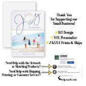 ミニマルなクリスマスジョイシーシェルホリデーフォト シーズンカード