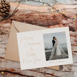 ミニマルなクリスマススクリプトフォイルホリデーカード 箔シーズンカード