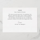 ミニマルなクリスマススクリプトフォイルホリデーカード 箔シーズンカード (裏面)