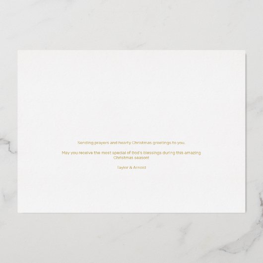 ミニマルなクリスマススノーフレーク2写真フレーム 箔シーズンカード (裏面)