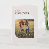 ミニマルなクリスマスタイポグラフィの写真折りたたみカード シーズンカード (正面)