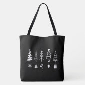 ミニマルなクリスマスツリーとオーナメントトートバッグ トートバッグ (裏面)