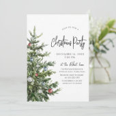 ミニマルなクリスマスツリーのディナーの休日 招待状 (スタンド正面)