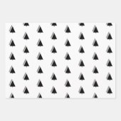 ミニマルなクリスマスツリーの休日の白黒グレー ラッピングペーパーシート (正面2)