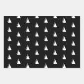 ミニマルなクリスマスツリーの休日の白黒グレー ラッピングペーパーシート (正面)