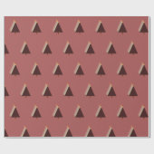 ミニマルなクリスマスツリーの休日ピンクのメイブ ラッピングペーパー (フラット)