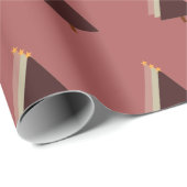 ミニマルなクリスマスツリーの休日ピンクのメイブ ラッピングペーパー (ロールコーナー)