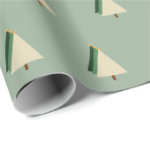 ミニマルなクリスマスツリーの休日ピンクのメイブ ラッピングペーパー (ロールコーナー)