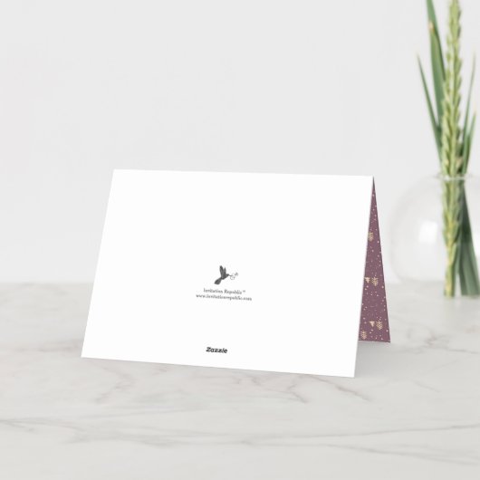 ミニマルなクリスマスツリーの写真実在 箔シーズンカード (裏面)