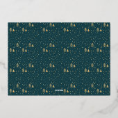 ミニマルなクリスマスツリーの写真実在 箔シーズンカード (裏面)