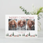 ミニマルなクリスマスツリーギフトホリデー写真 シーズンカード (スタンド正面)