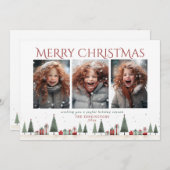 ミニマルなクリスマスツリーギフトホリデー写真 シーズンカード (正面/裏面)