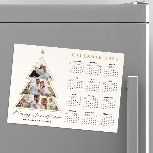 ミニマルなクリスマスツリー写真コラージカレンダー