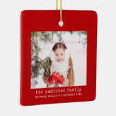 ミニマルなクリスマスツリー家族の写真と名前 セラミックオーナメント (右)