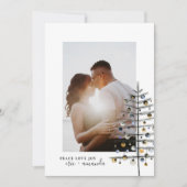 ミニマルなクリスマスツリー平和ラブジョイ写真 シーズンカード (正面)